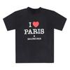 BalencIaga 764235 Trvu9 1041 Я люблю Париж Художественный принт Обычная футболка с коротким рукавом