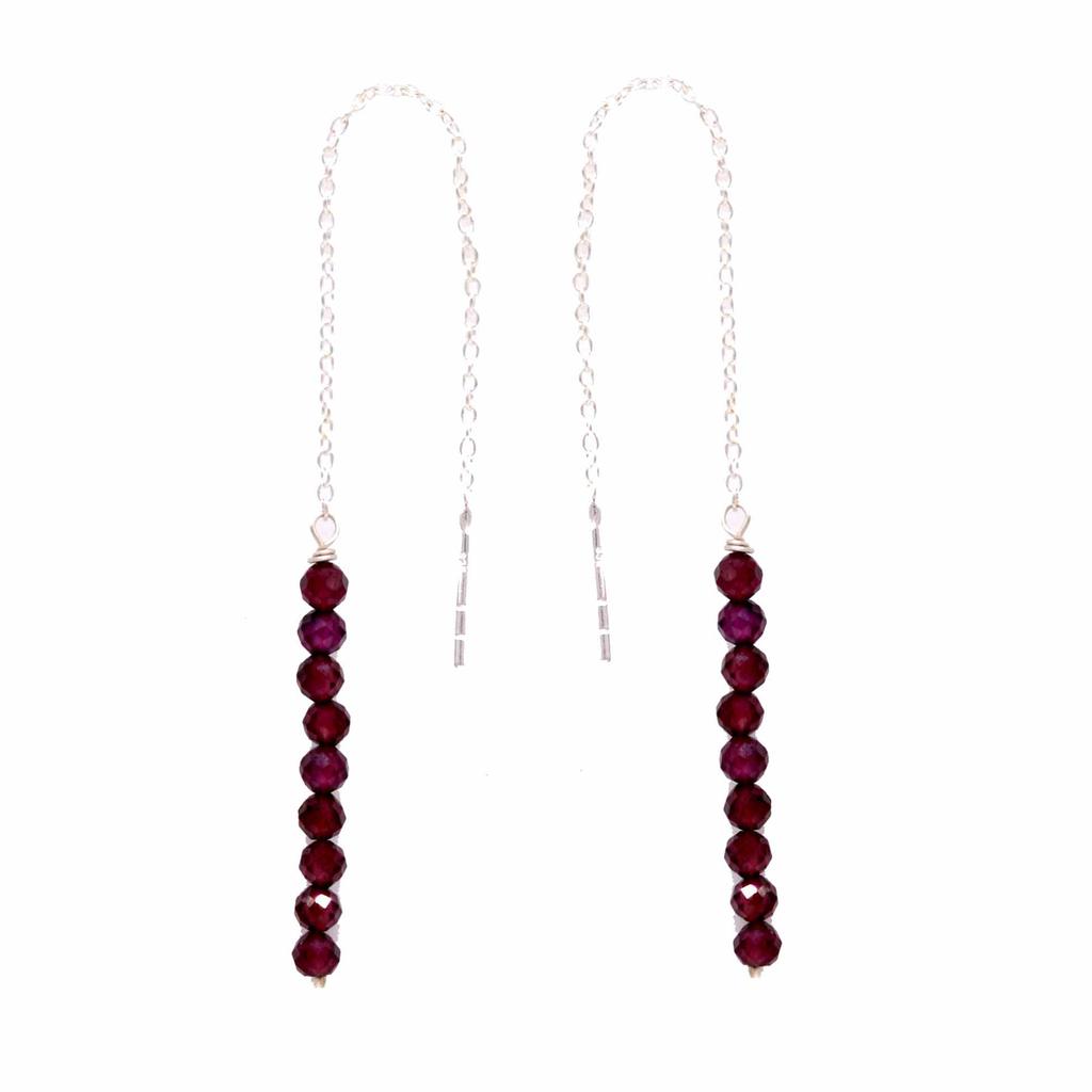 Серьги из серебра 925 пробы с аметистом, женские серьги с бахромой ручной работы из натурального драгоценного камня