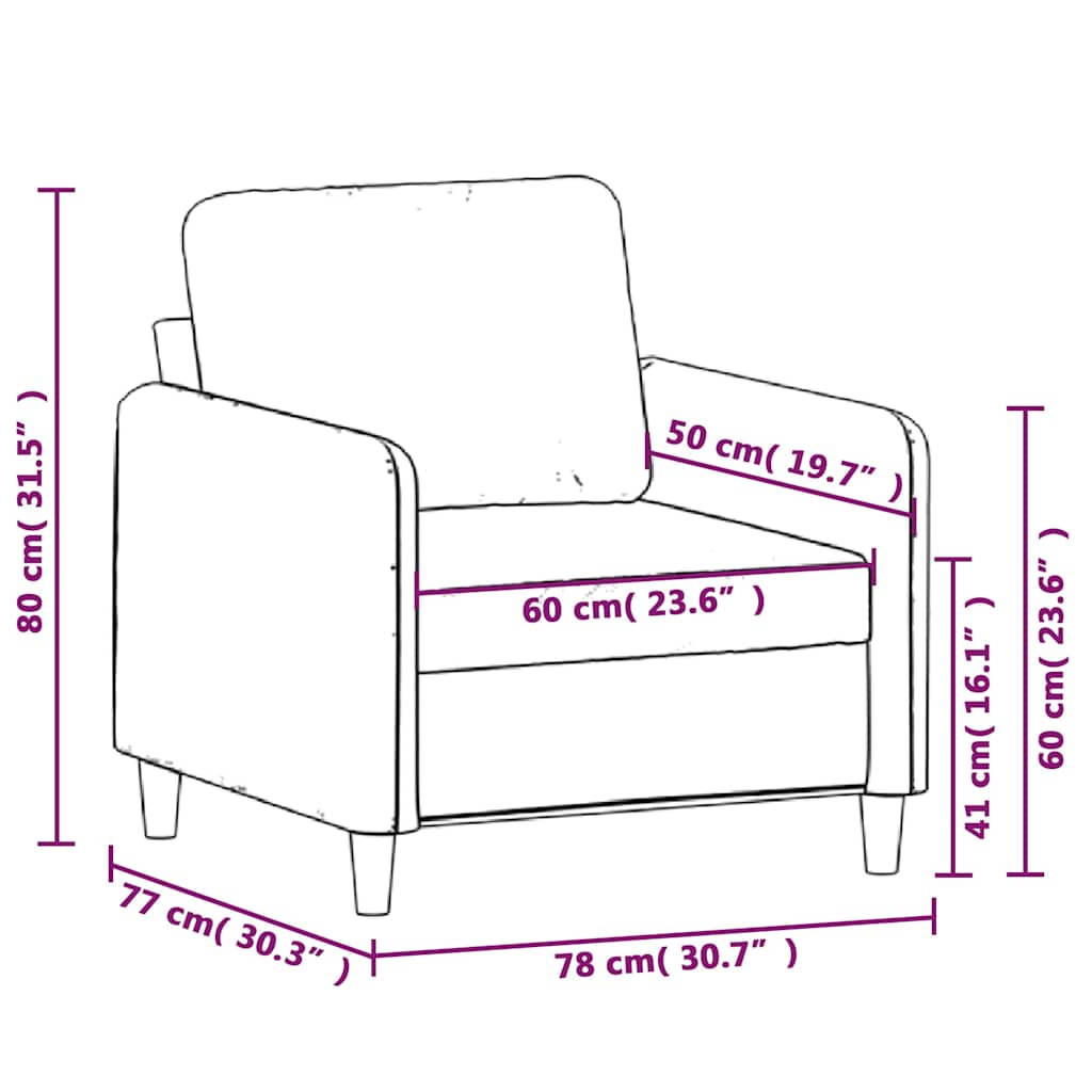 Vidaxl Fotel, Niebieski, 60 Cm, Obity Aksamitem