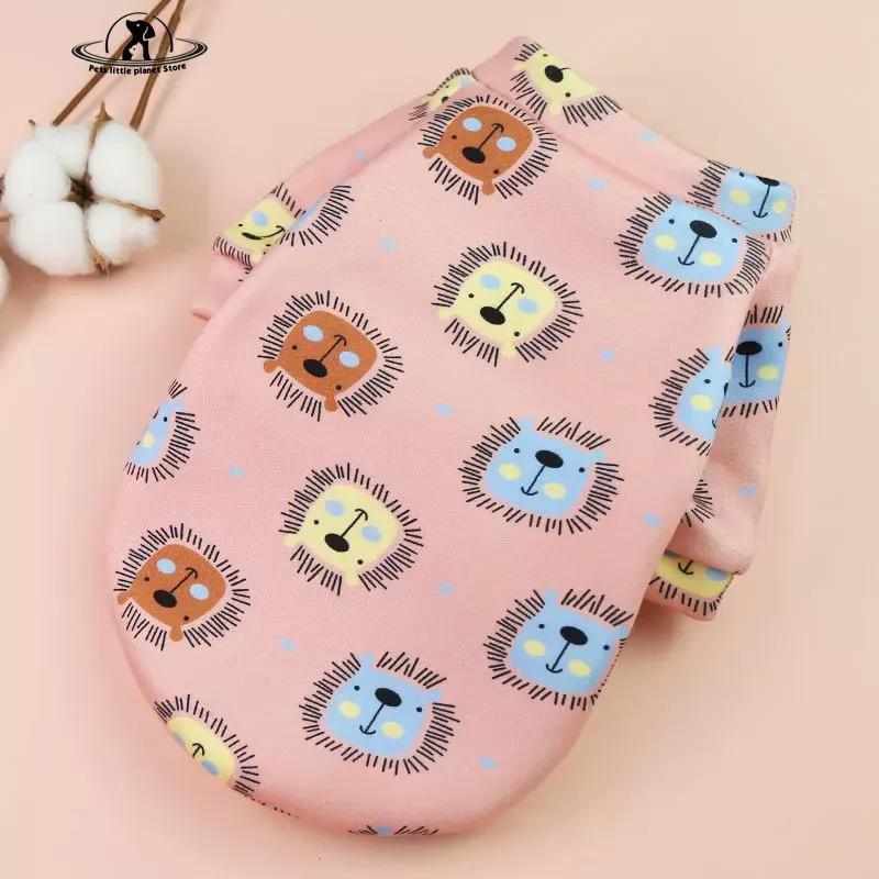 Толстовка с капюшоном для маленьких собак с милым принтом, зимняя теплая одежда для домашних животных, свитер для чихуахуа, ши-тцу, пуловер для щенков, кошек, одежда для собак