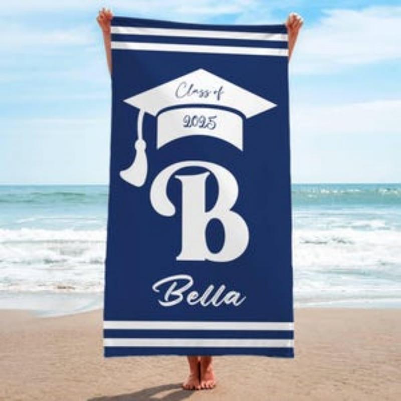 Class Of 2025 Graduation Gifts Grad Custom Beach Towel Pool Party Towel Personalized Graduation Trip Gifts