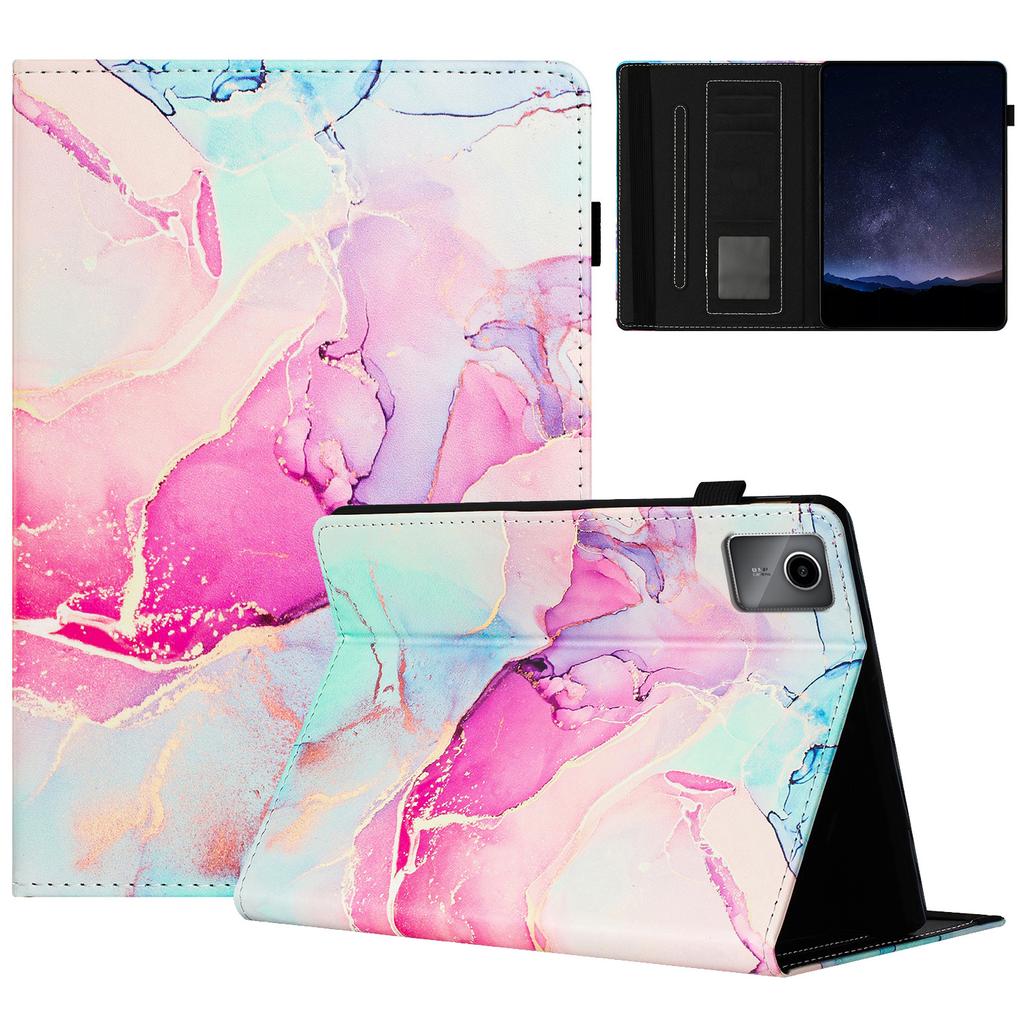 For Lenovo Tab M11/Xiaoxin Pad 11 2024 Case Marble Leather Protective Tablet Cover Auto Wake Sleep