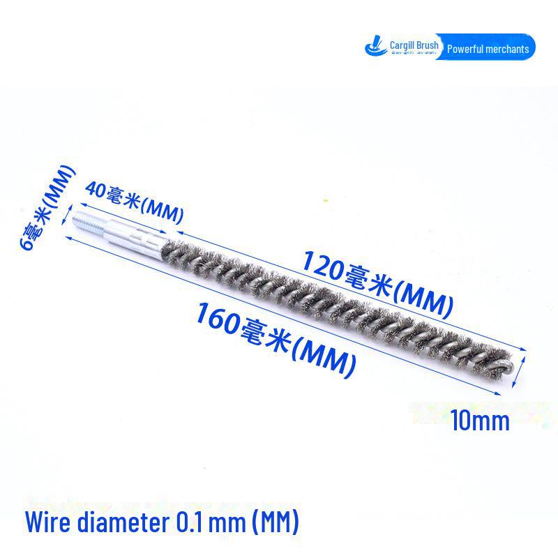 Щетка для труб из нержавеющей стали M6 для глубокой очистки отверстий и удаления ржавчины, сталь 304