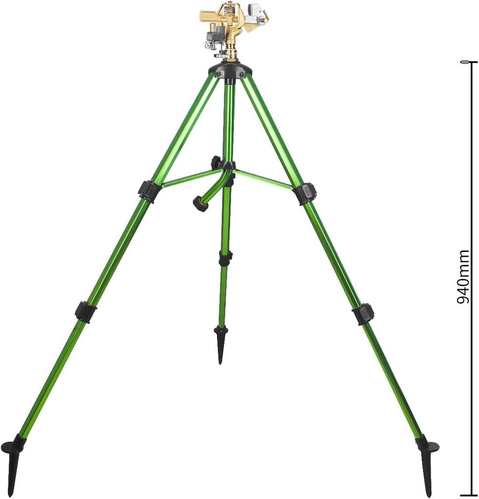 Сверхпрочный латунный импульсный дождеватель на треножной подставке, 360 градусов, 50 футов покрытие большой площади, садовый дождеватель, регулируемый дождеватель, 3/4-дюймовый соединитель