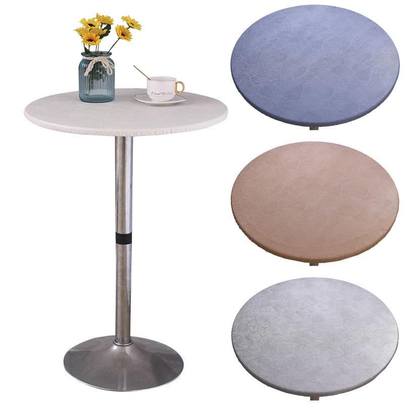 Round Waterproof Table Cover Cloth Protector Polyester Tablecloth Catering Fitted Table Cover with Elastic Edged