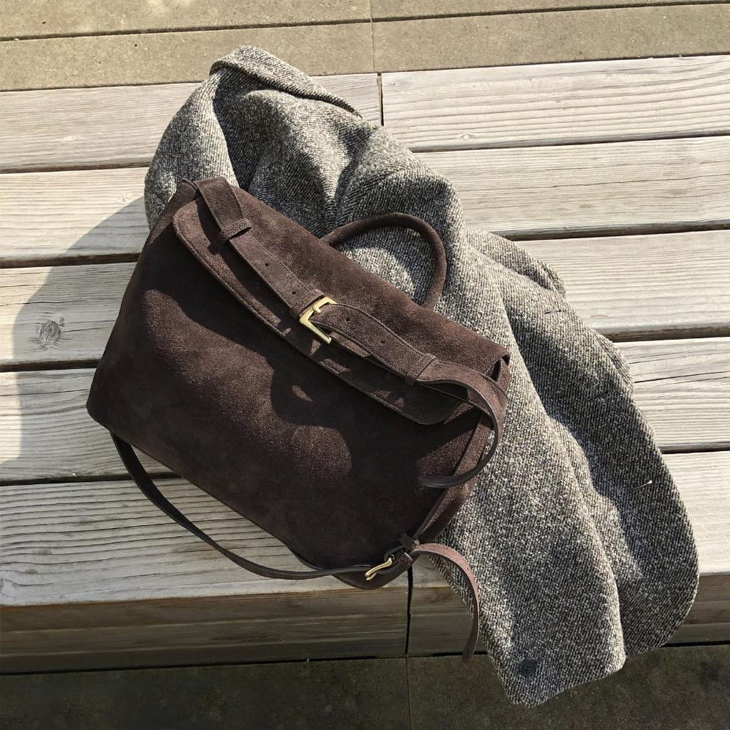 Retro Belt Buckle Shoulder Bag Women Fashion Casual Commuting Niche Design Handbag Ladies Portable Versatile Flip Tote Bag 2025