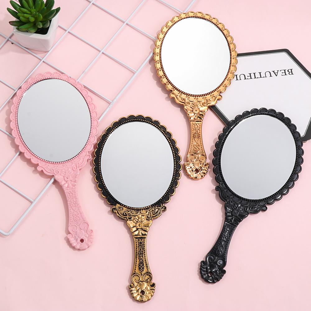 New Hot Makeup Mirrors Dresser Mirror Vintage Oval-Shape Handheld Mirror Vanity Mirror