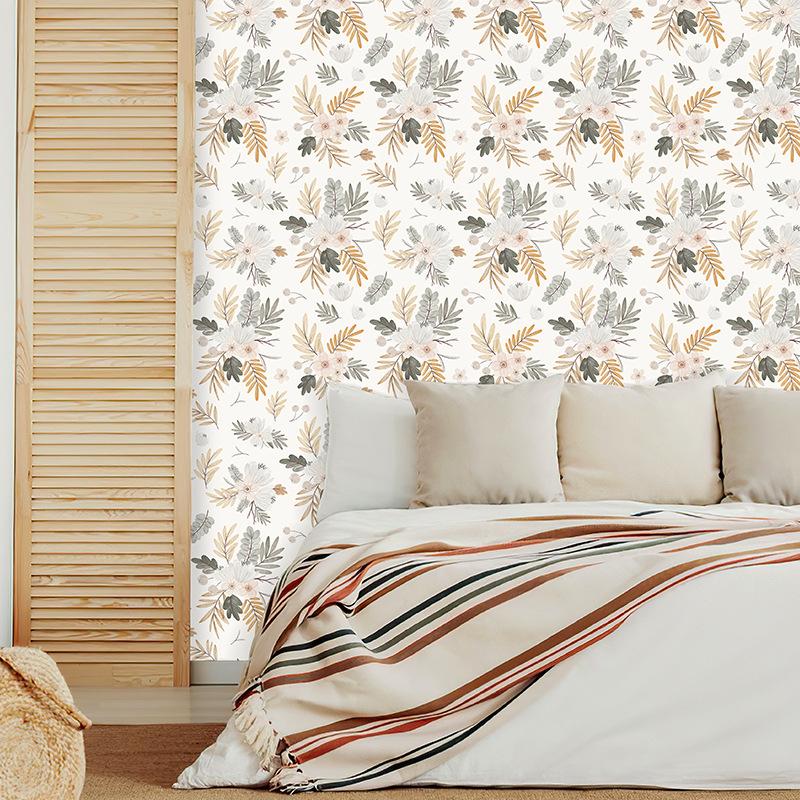 Креативный дизайн Осенний лист Наклейка на стену шкафа Спальня Гостиная Декор стен Бумажный шкаф Мебель Обои Домашний декор