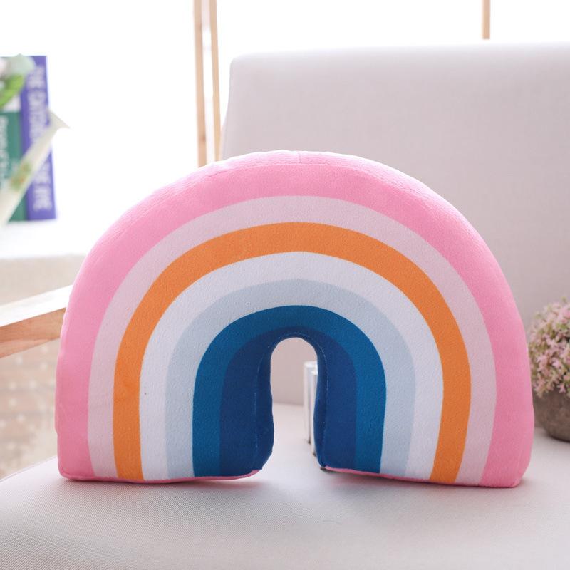 Cute Rainbow Shaped Pillow Kids Plush Toy Office Sleeping Neck Pillow Children's Room Soft Comfortable Cushion Home Decor