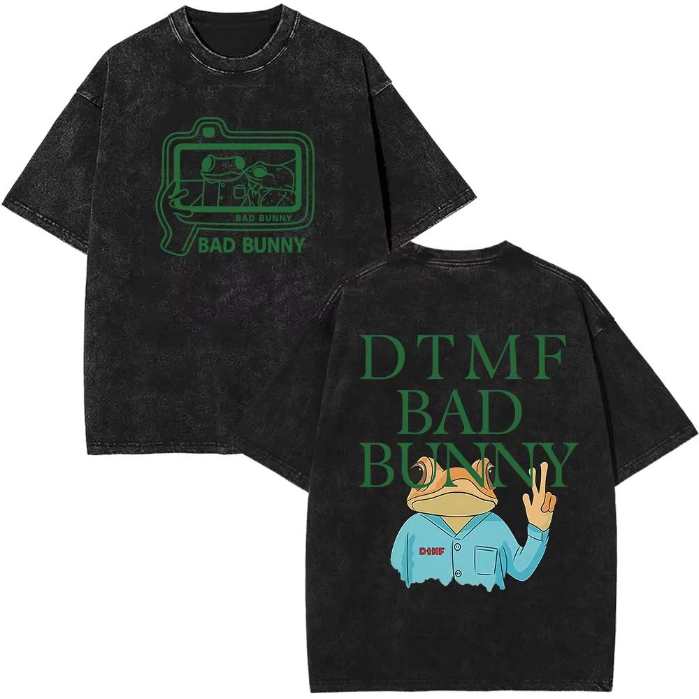 Тур рэпера Bad Bunny Debi Tirar Mas Fotos DTMF Мерч Футболки Мужская Мода Лето Хип-Хоп Винтажные Стиранные Футболки Стритвир