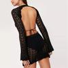 Cute Knitted Dress for Women on Beach Bikini with Lace Backless Sexy Hip Skirt for Women