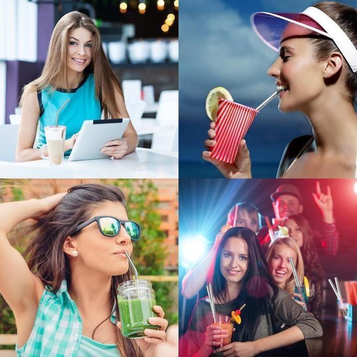 Набор из 8 соломинок из нержавеющей стали Длинные 10,5'' металлические соломинки для стаканов 20 30 унций из нержавеющей стали для холодных напитков