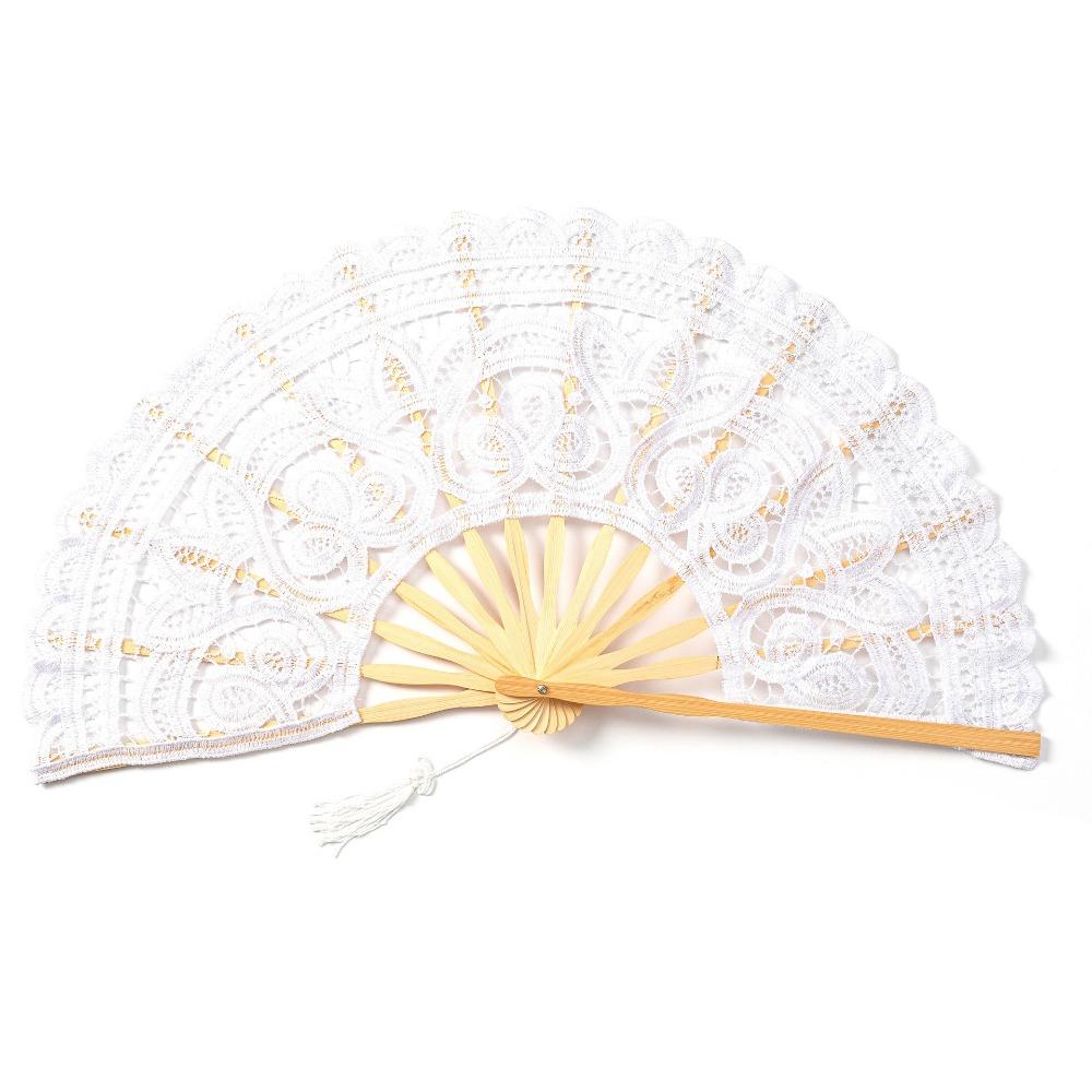 Hollow Ribs Vintage Lace Hand Fan Tassel Pendant Dance Handheld  Fan  Party Accessories