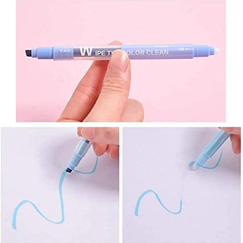 10 цветов стираемый маркер маркер с двойным наконечником пастельная флуоресцентная ручка для рисования школьные канцелярские принадлежности