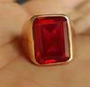 Рубиновое кольцо, мужское кольцо-печатка, серебро 925 пробы, кольцо с драгоценным камнем, ювелирные изделия ручной работы, рубин 12x16 мм