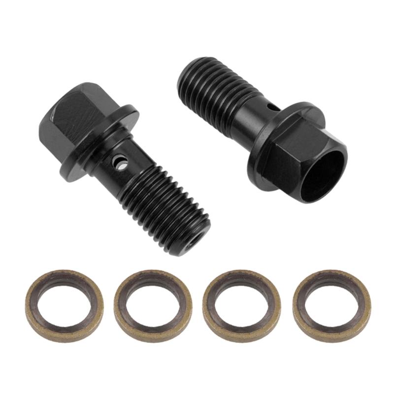 2Pcs M10x1.25mm Brake Cylinder Oil Hose Screw Banjo Motorcycles Universal Tube Tubing Screws Bolts