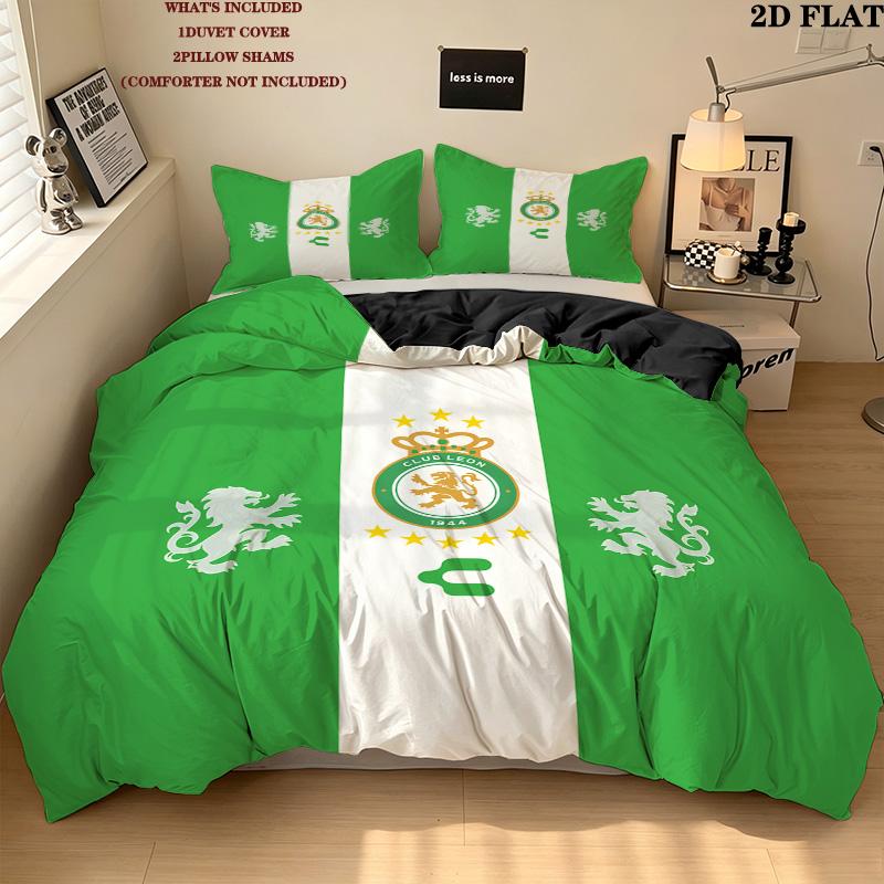 Club Len Football Club Pattern Bedding Quilt Set Quilt Cover Pillowcase Home Birthday Gift(1 * duvet cover + 2 * pillowcase, without core)