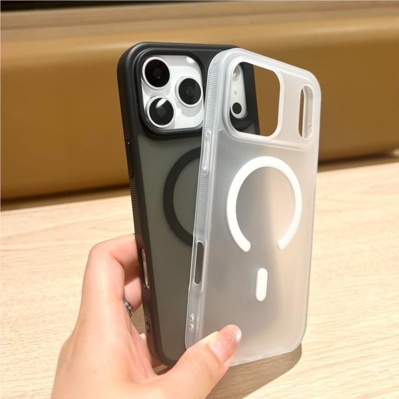 Роскошный ударопрочный бампер для чехла Magsafe для iPhone 17 Air 16 15 14 Plus 13 12 11 Pro Max Прозрачный магнитный бронированный матовый задний чехол