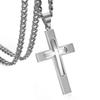 Модное классическое мужское ожерелье с крестом серебряного цвета из нержавеющей стали 316L, подвеска-цепочка с подвеской-цепочкой для женщин и мужчин, ювелирные изделия в подарок