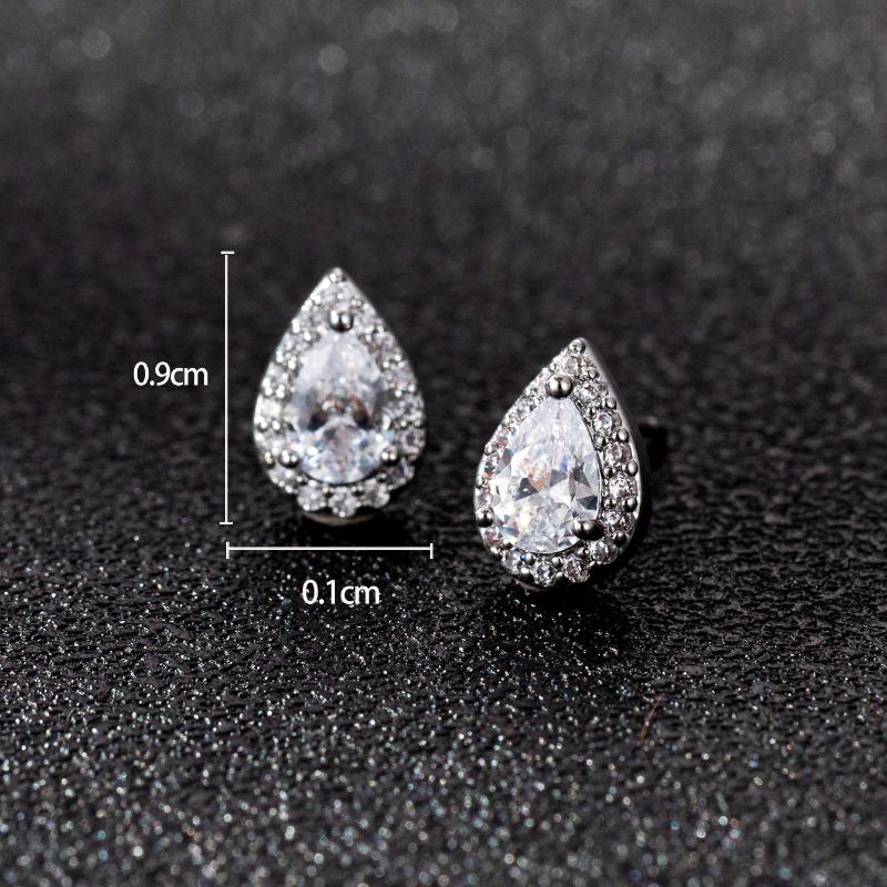 Свадебные украшения Европейская и американская мода Свадебные серьги-пусеты с цирконом в виде капли воды Изящные серьги для женщин Темпераментные серьги Горячие