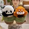 Animal Panda Monkey Hand Puppet Plush Toy Doll Raccoon Stump Doll Parent-Child Activity Ragdoll Doll