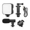 Smartphone Vlogging Kit Tripod Phone Holder + Microphone + Video Light + Clip + 3.5mm TRS to TRRS Audio Cable for Live
