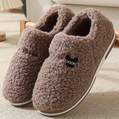 Уютные Нескользящие Плюшевые Пара Зимних Тапочек на Каблуке – Прочные и Теплые для Дома