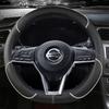 Автомобильный чехол на руль D Тип из искусственной кожи для Nissan X-trail Qashqai Rogue Sport Rogue 2017 2018 Altima Versa
