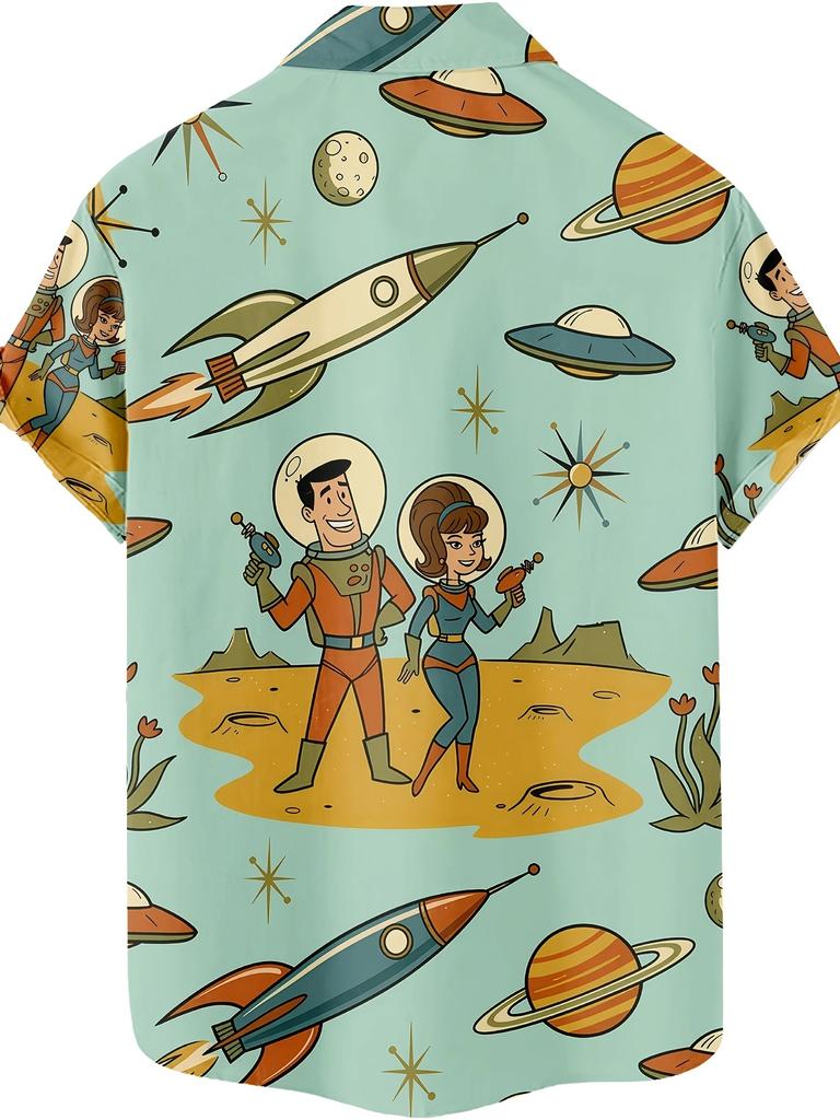 Men'S Short Sleeve Shirt Casual Unique Hip Hop Party Street Hawaiian Shirt Summer Outdoor Vacation Hawaiian Shirt Summer Fashion Button Casual