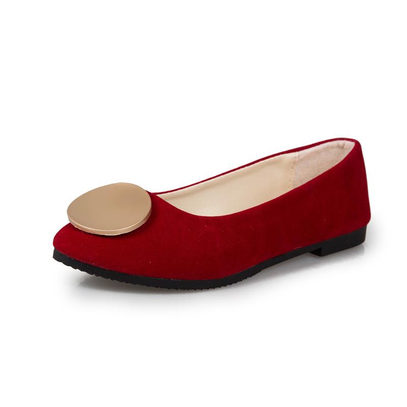 Женские однотонные удобные повседневные туфли без шнуровки большого размера на плоской мелкой подошве для девочек