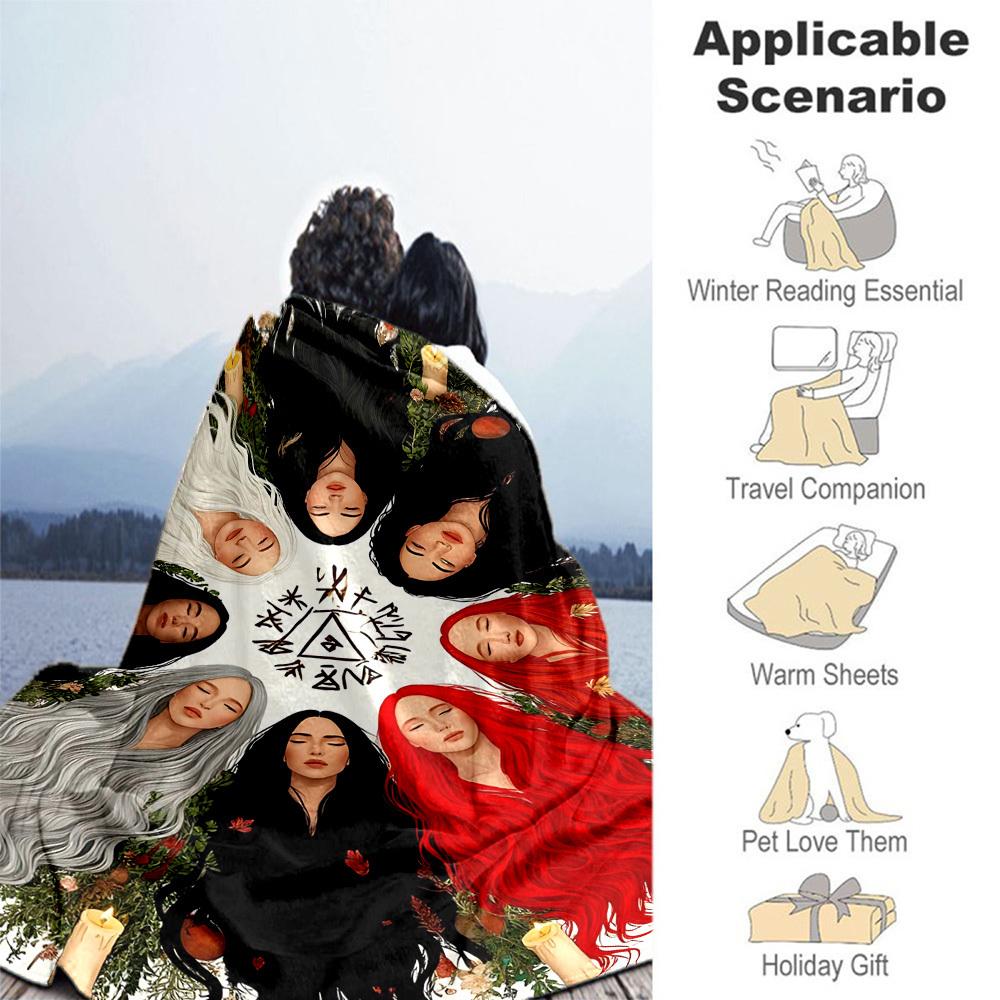 1PC Wicca WitchcraftOutdoor Flannel Blanket - Soft Plush Decor for Picnics, camping, Bedroom, Playroom, Office, or Lunch Break 1288A