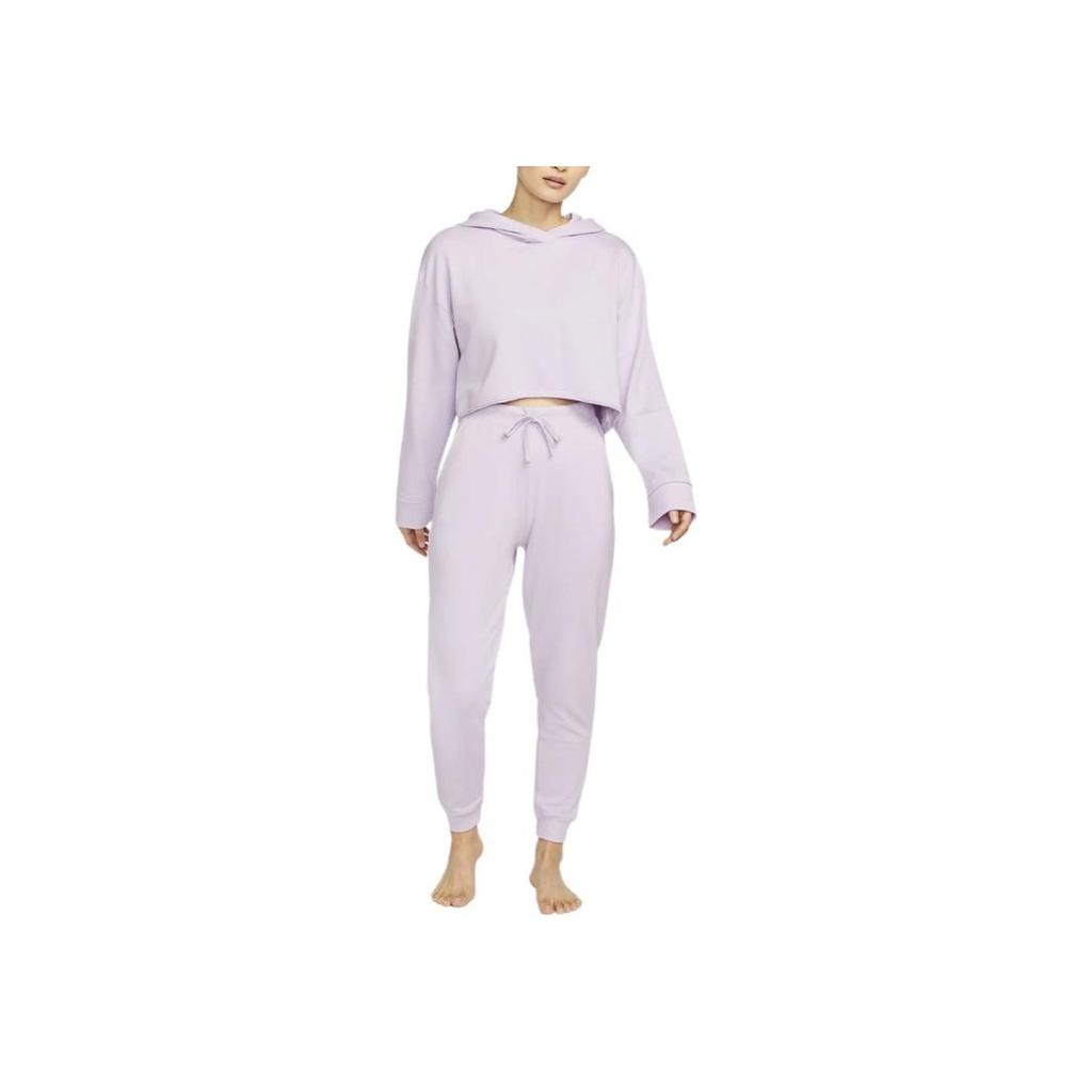 Nike Yoga Luxe Solid Short укороченная толстовка с длинным рукавом для женщин, цвет пыльно-розовый DM6982-530