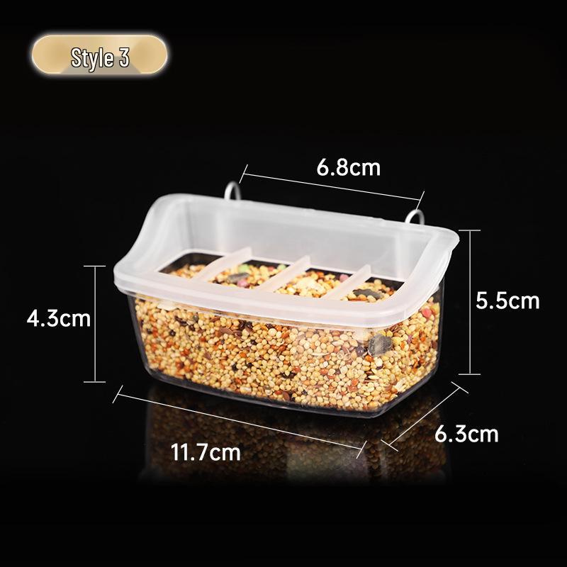 Прозрачная кормушка и поилка с защитой от просыпания для волнистых попугайчиков и неразлучников