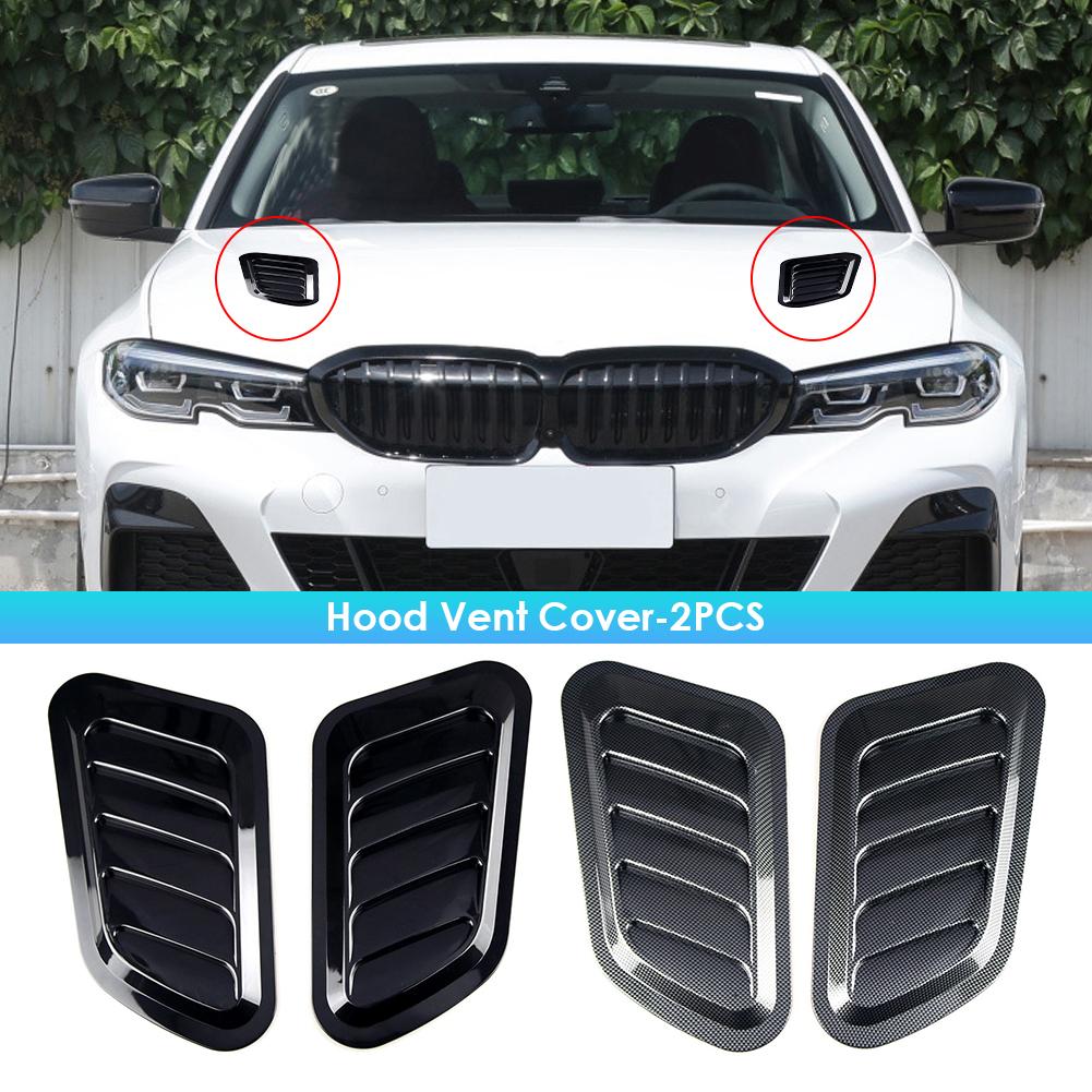 2 шт. универсальная автомобильная декоративная ячейка воздухозаборника капота ковш капота карбоновое волокно вентиляционная крышка наклейки украшение стиль