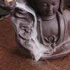 Purple Clay Avalokitesvar Handicrafts Buddha Waterfall Backflow Incense Burner Home Decor Incense Stick Holder Ceramic Censer