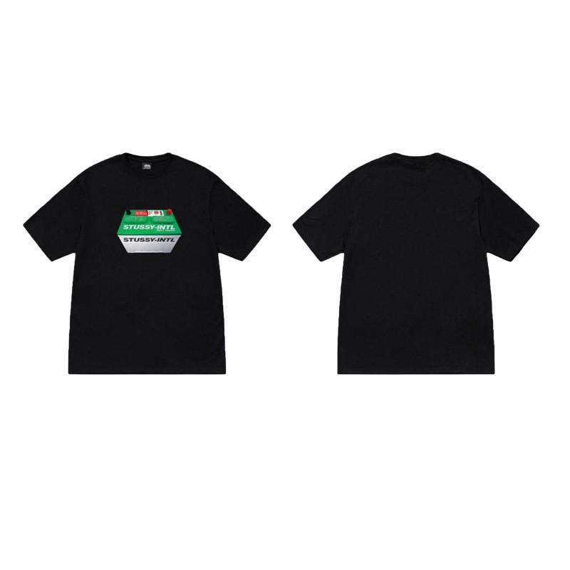 Mens Oversized Cotton Tee With Bold Letter Print Casual Short Sleeve T-Shirt Youth Streetwear