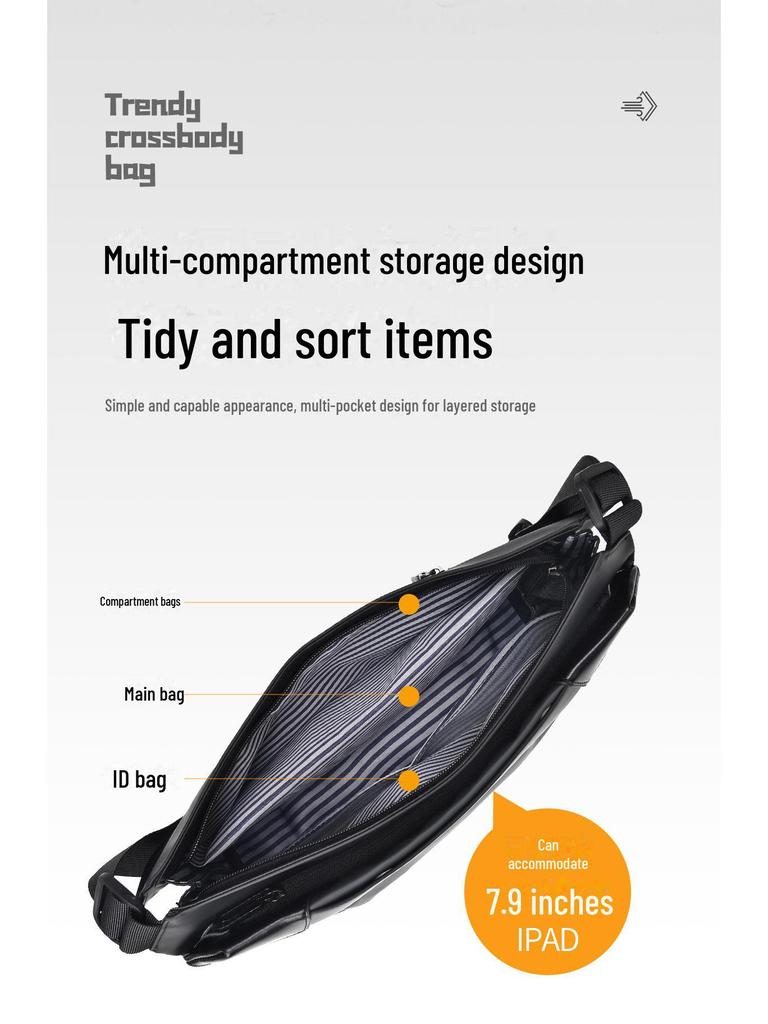 Стильная мужская сумка-мессенджер в корейском стиле: Универсальный, легкий, функциональный и идеально подходящий для деловых поездок.