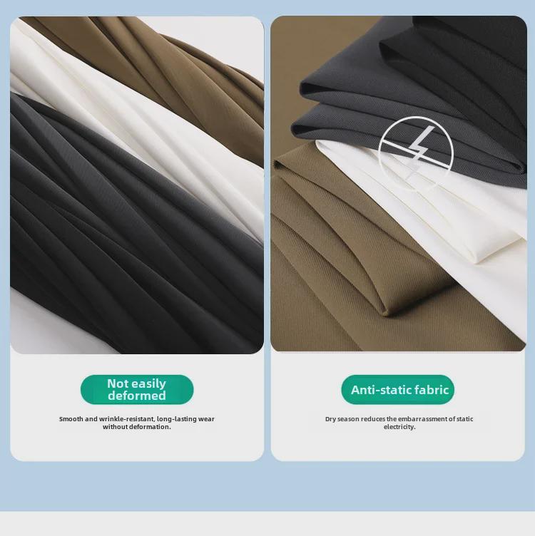 Женские белые брюки с высокой талией - весна и осень 2023 г., прямой широкий фасон