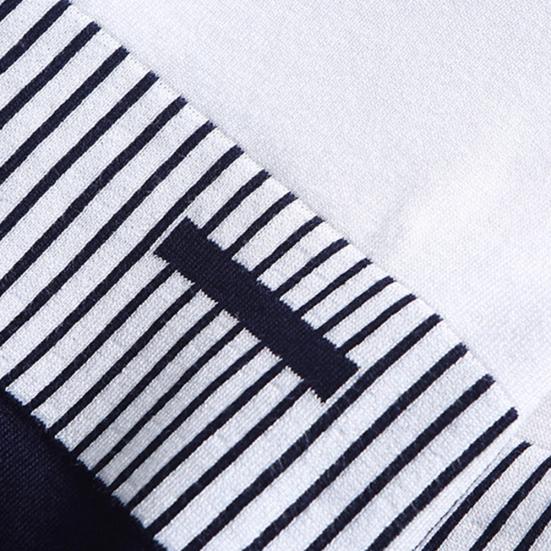 Мужской вязаный пуловер-свитер с круглым вырезом, длинным рукавом, узкого кроя, с цветными полосками