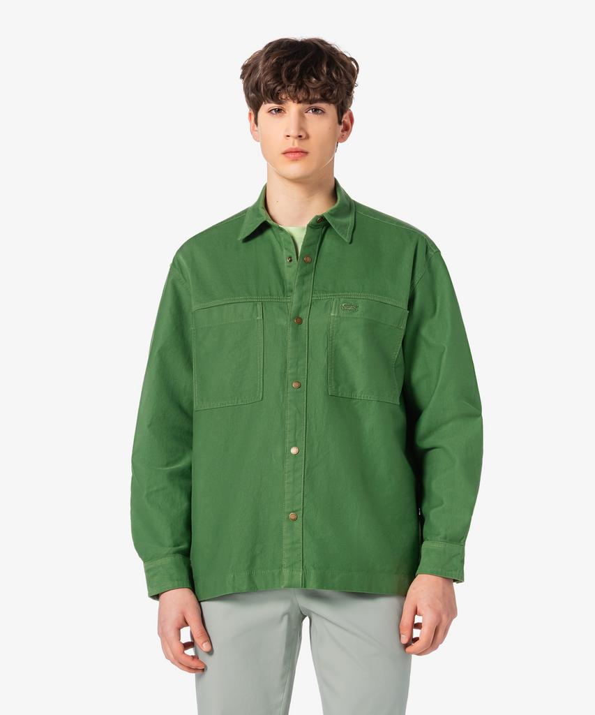 LACOSTE Мужская рубашка Ch9445-56G 02M, японский крой, свободная посадка, нагрудный карман