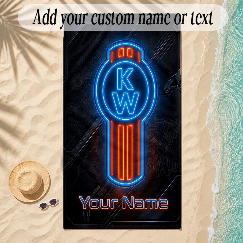 Beach TowelKenworth Custom Name Text Personalized Soft Towel for Beach Pool Indoor Home Decor Gift