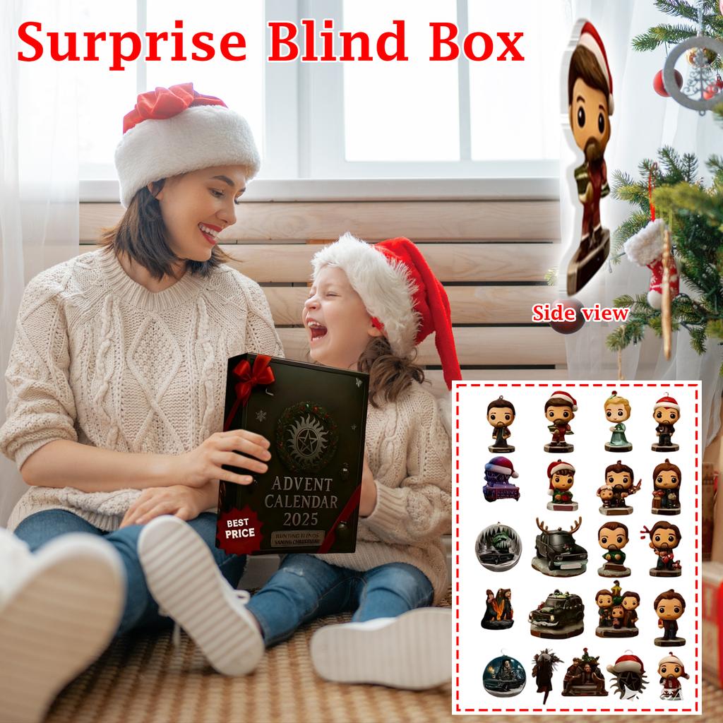 2D Плоскость Коробка 24 Двусторонняя Печать Подвеска Календарь Обратного Отсчета 24-дневный Рождественский Адвент-календарь Акриловая Подвеска-Самолет Блайндбокс