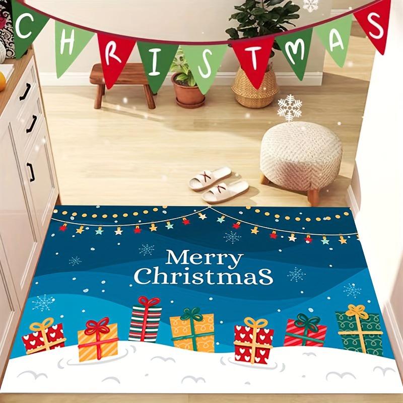 Скандинавский Рождественский Мультяшный Роскошный Впитывающий Праздничный Дверной Коврик