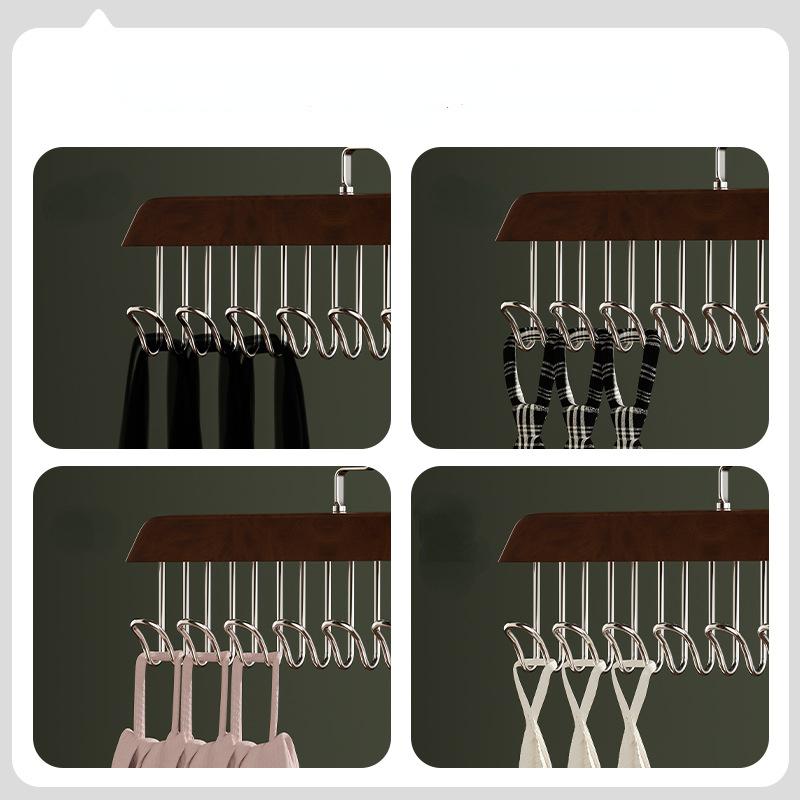 Вешалка из цельного дерева, 8 крючков, вешалка с несколькими крючками, ремень для нижнего белья, можно зацепить винтажную вешалку для журналов артефактов