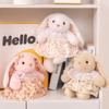 Satedudo Small Fresh and Pleasing Rabbit Doll Plush Toy Floral Dress Cute Rabbit Doll Comfort Gift
