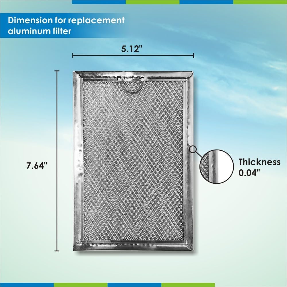 Замена воздушного фильтра, Жироулавливающий фильтр для микроволновой печи для моделей GE WB06X10359 и WB06X10309 (Размер 7,64x5,12x0,16 дюйма 1 шт.) MAF-04