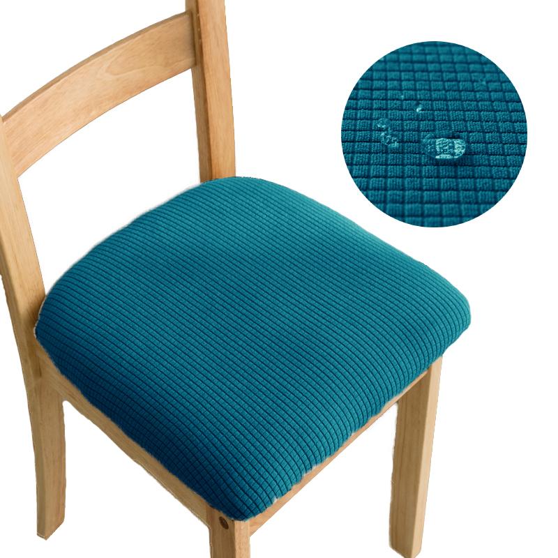 Чехлы на сиденья стульев для столовой из спандекса, жаккардовые, водонепроницаемые, съемные, моющиеся, эластичные, с мягкой обивкой, чехол для обеденного стула