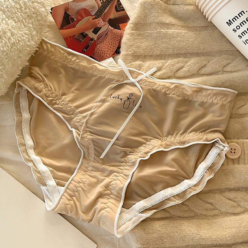 Женское нижнее белье из шелка и хлопка Ice Silk & Cotton - летнее, антибактериальное, дышащее, средняя талия, большой размер
