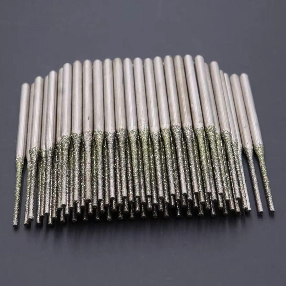 10Pcs 0.8-2.5mm Diamond Coated Drill Bits Grinding Burr Bits Glass Jade Amber Jewelry Diamond