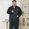 Мужской зимний фланелевый пижамный комплект Meijiyun - размер 5XL Plus, толстые лацканы, длинный рукав